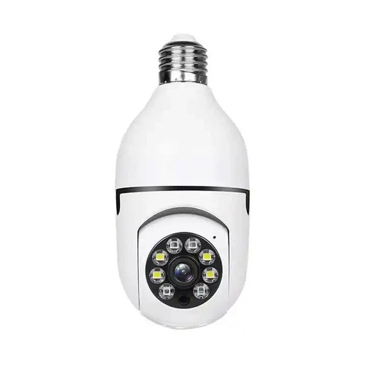 Lámpara Inteligente de seguridad para el hogar, cámara panorámica inalámbrica WiFi con rotación de 360 ​​grados y visión nocturna para monitoreo del hogar